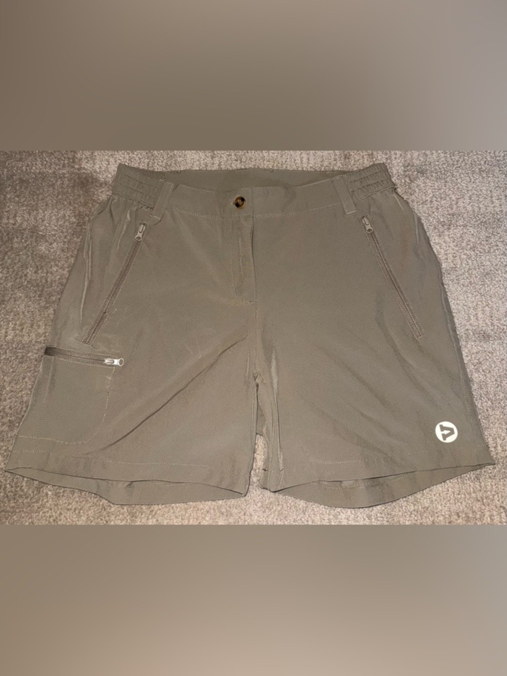 Outdoor Ventures Tan Performance Zip-Pocket Shorts